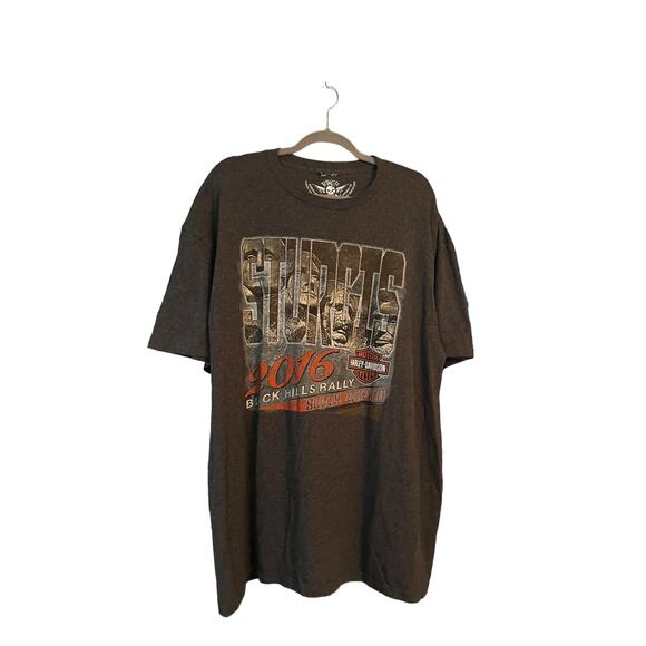 Sturgis 2016 Black Hills Rally Biker Built Harley Davidson T-shirt  Mt Rushmore - Picture 1 of 6